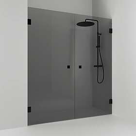 Svedbergs Duschdörr 180° Rak Dubbel Dubbelnisch Rök/Svart 160 685816