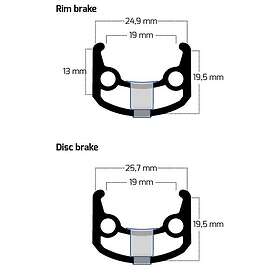 Ryde Sputnik Rim Silver 700 28´´ 36H