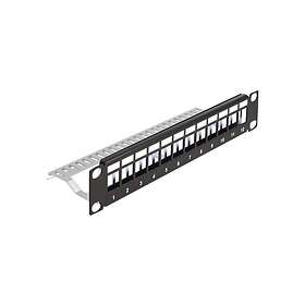 DeLock patchpanel (tom) 1U 10" med stressalastning