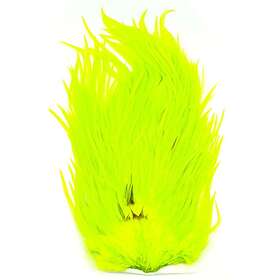 Whiting 4B Rooster Saddle White dyed Fl. White dyed Fl.Yellow Chartreuse hane