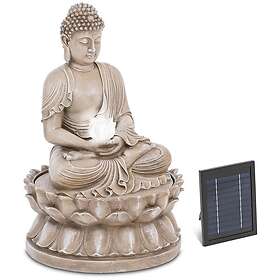 Hillvert Solar Garden Fountain Sittande Buddhafigur LED-belysning