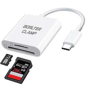 Borlter Clamp USB C till SD-kortläsare, typ C till SD/Micro SD