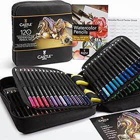 Castle Arts 120 akvarellpennor set med extra