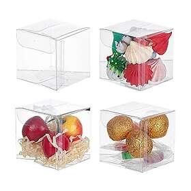 Benecreat  60St 5 x 5 x 5cm Genomskinlig Kub Bröllop Presentlådor Pvc  