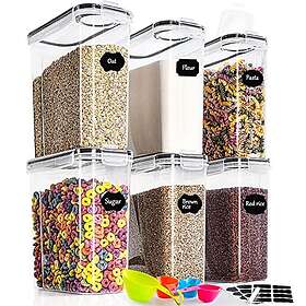 GoMaihe  4l Köksförvaringslåda, Set Om 6, Förseglad Plastbehållare Med Lock