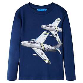 vidaXL Kid's T-shirt med långa ärmar marinblå 116 13181