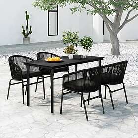 vidaXL Matgrupp för trädgården 5 delar svart 3099223