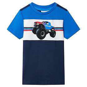 vidaXL T-shirt för barn blå och marinblå 128 12532
