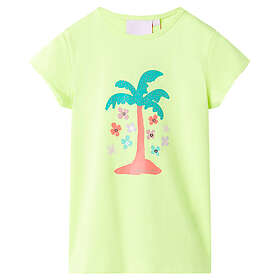 vidaXL T-shirt för barn fluorgul 104 11290