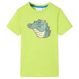 vidaXL T-shirt för barn limegrön 128 12077