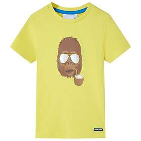 vidaXL T-shirt med korta ärmar för barn gul 128 11617