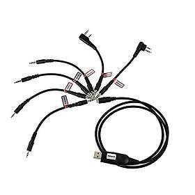 Retevis 6-i-1 Usb-programmeringskabel Multifunktionell med 6 Adaptrar