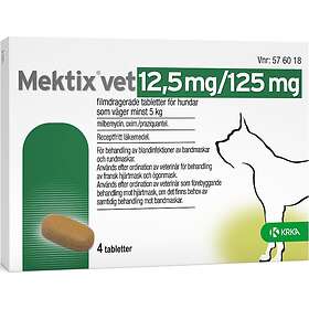 Maxalt Mektix vet, filmdragerad tablett 12,5 mg/125 mg 4 tablett(er)