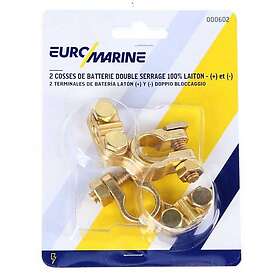 Euromarine Double Clamp Brass Battery Terminal Guld