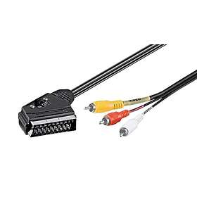 Luxorparts Scart till 3x RCA med switch 1,5 m