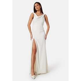 Bubbleroom Occasion Waterfall Twist Shoulder Gown White 36