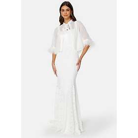 Bubbleroom Occasion Marilyn Faux Feather Cover up White S/M