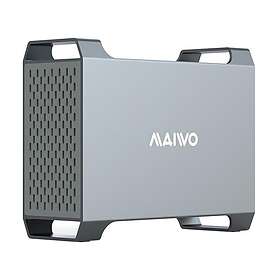 Maiwo K35282C USB-C 3.1 Extern Kabinett Aluminium för 2x 3.5" SATA HDD med stöd för RAID