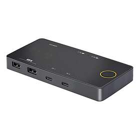 NÖRDIC KVM-138 Dockningsstation och KVM-switch 2 till 1 USB-C till HDMI 4K60Hz 2x USB-A 2x USB-C PD 100W