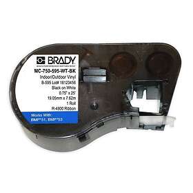 Brady MC-750-595-WT-BK vinyltejp svart text vit tejp 19,05mm x 7,62m (original)