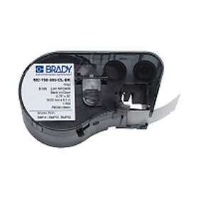 Brady MC-750-595-CL-BK tejp vinyl svart text transparent 19,05mm x 6,1m (origina