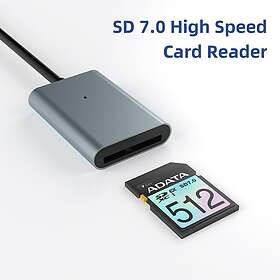 NÖRDIC CRD-031 USB-C Kortläsare SD Express 7.1 NVMe PCIe 3.1x1 985Mbps, USB 3.2 Gen 2 10Gbps