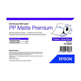 Epson 7113427 PP premium matt kontinuerlig etikettrulle 76mm x 29m (original)