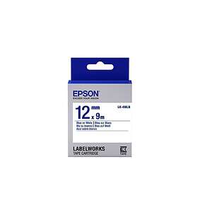 Epson LK-4WLN blå text vit tejp 12mm (original)