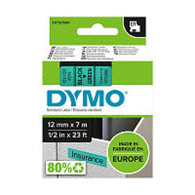 Dymo S0720590 45019 svart text grön tejp 12mm (original)