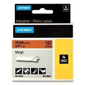Dymo Tape Rhino 19mm x 5,5m vinyl svart/orange