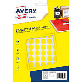 Avery 2940 pastiller 15 mm gul