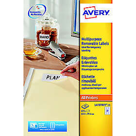 Avery Etikett avtagbar 63,5x29,6mm