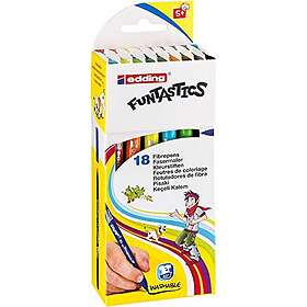 Edding 15 FUNTASTICS fiberpenna för barn 18 blandade färger 1 mm spets