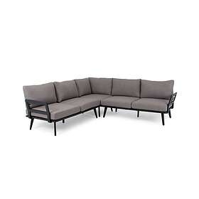 Brafab Villac soffgrupp Svart med beige dyna 2 st 2-sitsmoduler hörn & soffbord