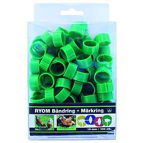 Ryom Bandringar plast grön 16mm 100 st