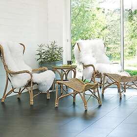 Hillerstorp Loungeset Praktö 2 Fåtöljer med Fotpall och 1 Bord Länsstol Ø 50 cm str5766457665576650