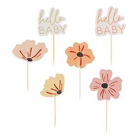 Ginger Ray Cupcake Set Hello Baby Floral 12-pack