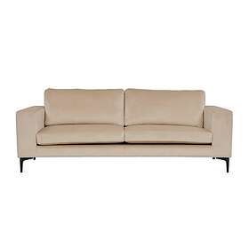 Venture Home 3-sitssoffa Bolero Sammet Sofa 3-seater Beige Velvet Black Legs 15016-885