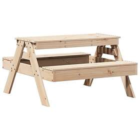 vidaXL Picknickbord för barn 88x97x52 cm massiv furu 832596