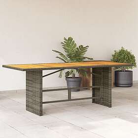 vidaXL Trädgårdsbord med akaciaträ grå 190x80x74 cm konstrotting 365310