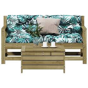 vidaXL Loungegrupp med dynor 3 delar impregnerad furu 3250767