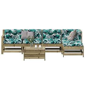 vidaXL Loungegrupp med dynor 6 delar impregnerad furu 3250931