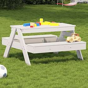 vidaXL Picknickbord för barn vit 88x97x52 cm massiv furu 832597
