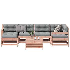vidaXL Loungegrupp för trädgården med dynor 7 delar massiv douglasgran 3250946