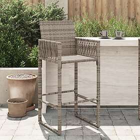 vidaXL Barstolar för trädgården 2 st grå konstrotting 368704