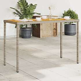 vidaXL Trädgårdsbord med akaciaträ grå 115x54x74 cm konstrotting 365076