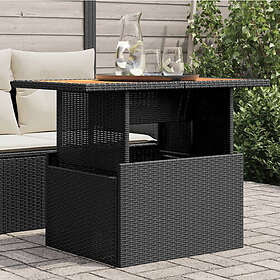 vidaXL Trädgårdsbord svart 100x55x73 cm konstrotting och akaciaträ 365976