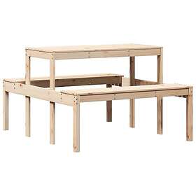 vidaXL Picknickbord 110x134x75 cm massivt trä 832557