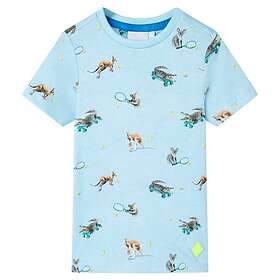 vidaXL T-shirt för barn ljusblå melange 116 11886