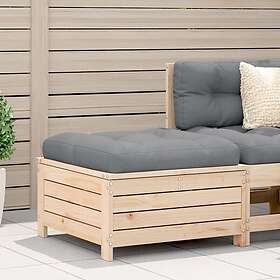 vidaXL Fotpall med dyna för trädgården massiv furu 844926